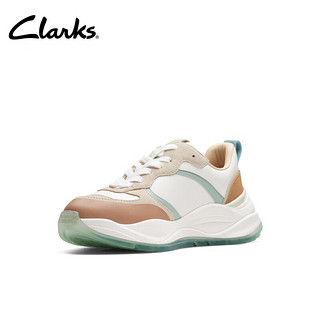 Clarks 其乐 轻动系列女鞋撞色厚底老爹鞋时尚舒适休闲运动鞋 卡其色 261755434 37