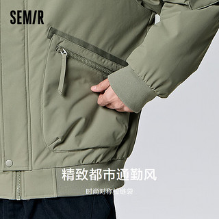 森马（Semir）[三防]棉服男冬季时尚飞行员夹克简约外套休闲上衣 土灰绿40944 170/88A/M