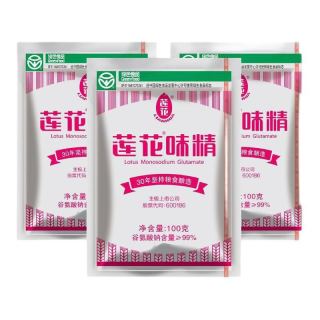 LIANHUA 莲花 味精100g每袋炒菜煲汤调味料家用老品牌味精官方店铺无盐 100g*3