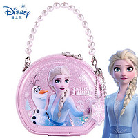 PLUS会员：Disney 迪士尼 手提包 儿童包包冰雪艾莎公主斜挎包 时尚流动流沙包面洋气女孩女童单肩背包 粉色女孩生日礼物