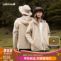 LAFUMA乐飞叶抓绒衣 户外加厚保暖摇粒绒阔版无性别外套 LMJA3CR69 卡其色CM 175/96A(48)