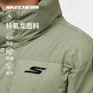 SKECHERS 斯凯奇 运动休闲户外短款羽绒服男女耐脏冬季立领防风保暖外套