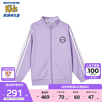 Skechers斯凯奇儿童立领外套长裤套装秋季舒适长袖开衫L323K022 紫玫瑰色/01NE 130cm