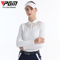 PGM高尔夫长袖T恤女士上衣 运动面料 柔软舒适golf时尚运动服 YF610-白色 XS