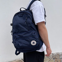 匡威(Converse)双肩包2023男女帆布包Straight Edge书包休闲背包电脑包 10021138-A02曜石蓝 NS