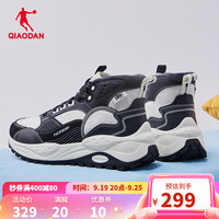 QIAODAN 乔丹 火星鞋运动鞋男加绒保暖棉鞋休闲鞋老爹鞋 黑色/象牙色 40