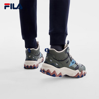 斐乐（FILA）男鞋加绒中帮欧客漫2复古运动鞋2023冬休闲鞋老爹鞋 热罗勒绿/暗墨绿-MP 43