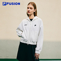 斐乐（FILA） FUSION潮牌女子针织连帽外套时尚宽松上衣 纶度白-WT 155/76A/XS