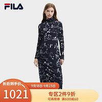 FILA 斐乐 X Études斐乐女子针织连衣裙2023冬裙子 满印一-ZA 170/88A/L