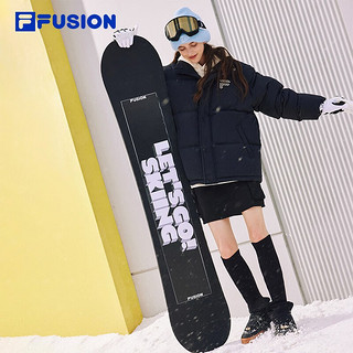 FILA FUSION斐乐潮牌款羽绒服时尚宽松立领男女装上衣 正黑色-BK 180/100A/XL