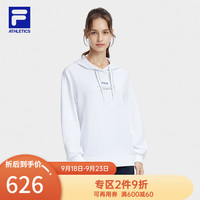 斐乐（FILA）女子卫衣简约宽松运动针织连帽长袖上衣 玉石白-WT 170/88A/L