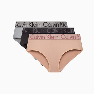 Calvin Klein CK内衣女士三条装循环大LOGO舒适透气比基尼三角内裤QP2820O