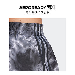 adidas 阿迪达斯 女装印花跑步运动短裤IL1665 白/黑色/深灰 A/XS4