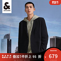 杰克·琼斯（JACK&JONES）男士秋季简约日常通勤百搭商务休闲西装外套223308003 黑色 180/100A/L