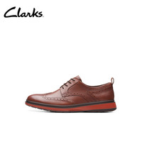 Clarks其乐查特里系列男鞋布洛克雕花英伦风商务舒适皮鞋 棕褐色 261739367 41.5
