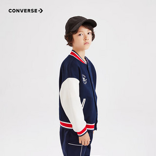 Converse 匡威童装男童棒球夹克秋儿童刺绣logo夹克外套 藏青蓝 110/52