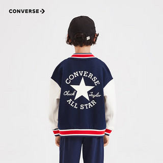 Converse 匡威童装男童棒球夹克秋儿童刺绣logo夹克外套 藏青蓝 110/52