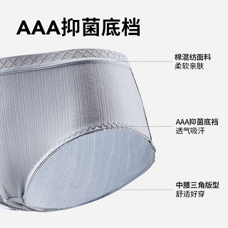 热风秋季女士字母刺绣中腰内裤 14粉红（AAA抑菌-肌理素色） XL