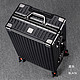 爱多美 行李箱大容量登机箱铝框女旅行箱可坐人黑色铝框 20寸