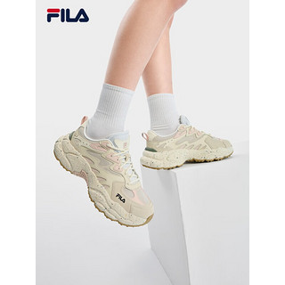 FILA 斐乐蕨草鞋FERN女鞋运动鞋户外老爹鞋反光休闲鞋 桦树棕/珍珠色-BS 38.5