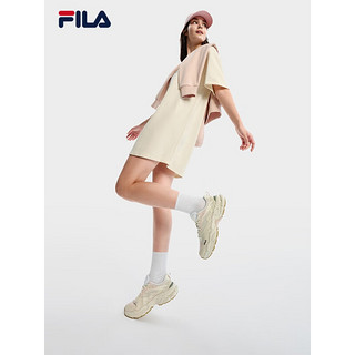 FILA 斐乐蕨草鞋FERN女鞋运动鞋户外老爹鞋反光休闲鞋 桦树棕/珍珠色-BS 38.5