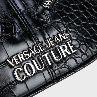 VERSACE 范思哲 Jeans Couture女士ZIPPER BAGS新月包单肩包 黑色