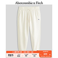 ABERCROMBIE & FITCH男装 美式复古街头潮流运动百搭刺绣小麋鹿抓绒卫裤 330630-1 奶油色 M (180/80A)