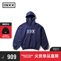 英克斯（inxx）嬉皮武僧系列 潮牌秋连帽套头卫衣XXD3100957 藏青色 XS