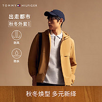 TOMMY HILFIGER男防风防水登山冲锋连帽铺棉外套35255 卡其色GW8 XS