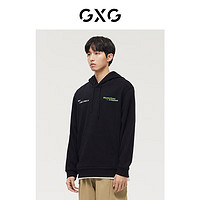 GXG 男装21年秋季商场同款时髦黑色印花卫衣易穿搭 黑色 165/S