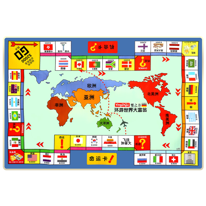 大富翁飞行棋二合一地毯版儿童地垫玩具成人亲子游戏小超大号