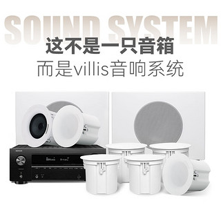 威力声（Villis）FX6 家庭影院5.1声道吸顶音响套装客厅家用投影仪音响7.2声道吊顶嵌入音箱 FX6白色定阻单只