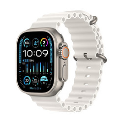 Apple 苹果 watch ultra2苹果手表iwatch ultra2智能运动手表男女通用款 白色 海洋表带 钛金属表壳 49毫米