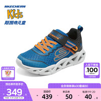 SKECHERS 斯凯奇 男童闪灯鞋儿童发光鞋舒适潮款运动鞋302339L 蓝色/黑色/BLBK 28.5码