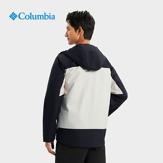 哥伦比亚 户外男子三合一保暖抓绒内胆防水冲锋衣WE4438 278米白色