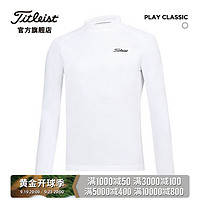 Titleist泰特利斯高尔夫服装男士长袖T恤PLAY CLASSIC男装高领打底衫 白色 M