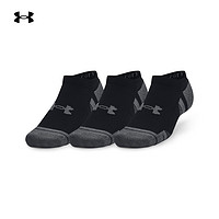 安德玛 UNDERARMOUR）秋冬Performance男女棉质浅口袜-3双装1379526 黑色001 L