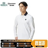 Taylormade泰勒梅高尔夫服装男士防风运动透气golf长袖设计杆撞色POLO衫 U21499白色 M