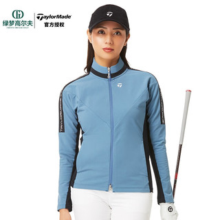 Taylormade泰勒梅高尔夫女修身中高领百搭长袖开衫抓绒夹克休闲运动保暖golf 黑色U21639 S