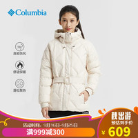 哥伦比亚 羽绒服女秋冬户外时尚腰带保暖防寒外套 WR0303 191 XL
