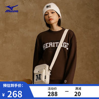 美津浓(MIZUNO)HERITAGE系列 复古潮流刺绣斜挎包 男女通勤单肩包 16/椰奶白 均码