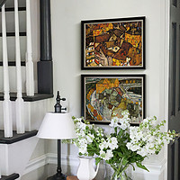 上品印画 席勒建筑与风景7幅 欧式油画客厅沙发背景墙装饰画挂画
