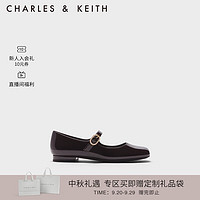 CHARLES&KEITH简约一字带玛丽珍鞋单鞋子女鞋CK1-70900477 Maroon枣红色 37