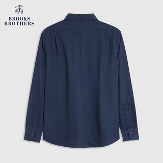 Brooks Brothers BrooksBrothers）男士新纯棉翻领双口袋长袖休闲衬衫 4004-藏青色 L