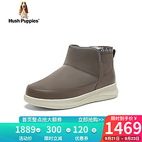 暇步士（Hush Puppies）短靴女士高帮英伦时尚休闲雪地靴B6P07DD3 灰色 35