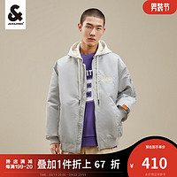 杰克·琼斯（JACK&JONES）秋冬棉衣飞行夹克外套男保暖宽松棉袄短款棉服男装223309023 浅灰-C41 165/88A/XS