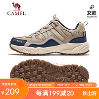 CAMEL 骆驼 户外休闲鞋越野跑运动鞋耐磨缓震专业徒步鞋女FB2223a6784卡其/蓝