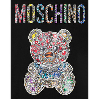MOSCHINO莫斯奇诺女士Jeweled Teddy Bear平纹针织大码T恤 L