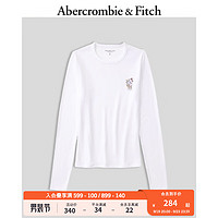 Abercrombie & Fitch 女装 美式通勤内搭上衣圆领正肩长袖T恤330653-1 白色 S (165/92A)