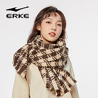 ERKE 鸿星尔克 围巾女冬季款新款百搭韩版学生保暖围脖情侣日系格子围巾